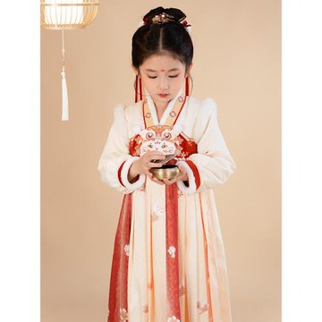 斷碼清倉 漢服女童秋冬兒童加厚古裝拜年服寶寶過年服古裝新年裝