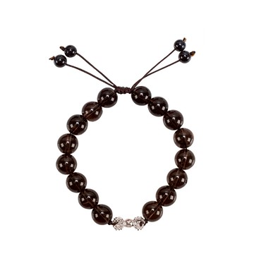 正念金剛杵手串-茶晶10mm (辟邪/保平安/消災解厄/淨化磁場)