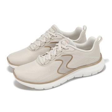 [ACS] Skechers 休閒鞋 Flex Appeal 5 女鞋 米白 金 緩衝 輕量 微厚底 健走鞋 150215NTGD