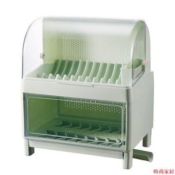 免運 碗架 收納架 碗櫃 收納櫃 碗碟架  瀝水架 餐具架 塑料碗柜廚房放碗筷收納盒多功能瀝水雙層裝碗碟瀝水碗架帶蓋防蟲特惠/開立發票A0926