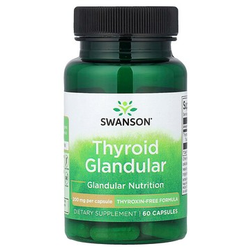 Swanson Vitamins, Thyroid Glandular，200 毫克，60 粒膠囊