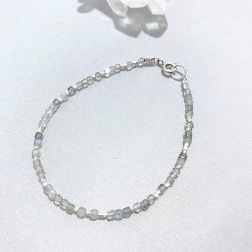 Ops Labradorite bracelet -拉長石/純銀/幸運/限定/小方糖/手鍊