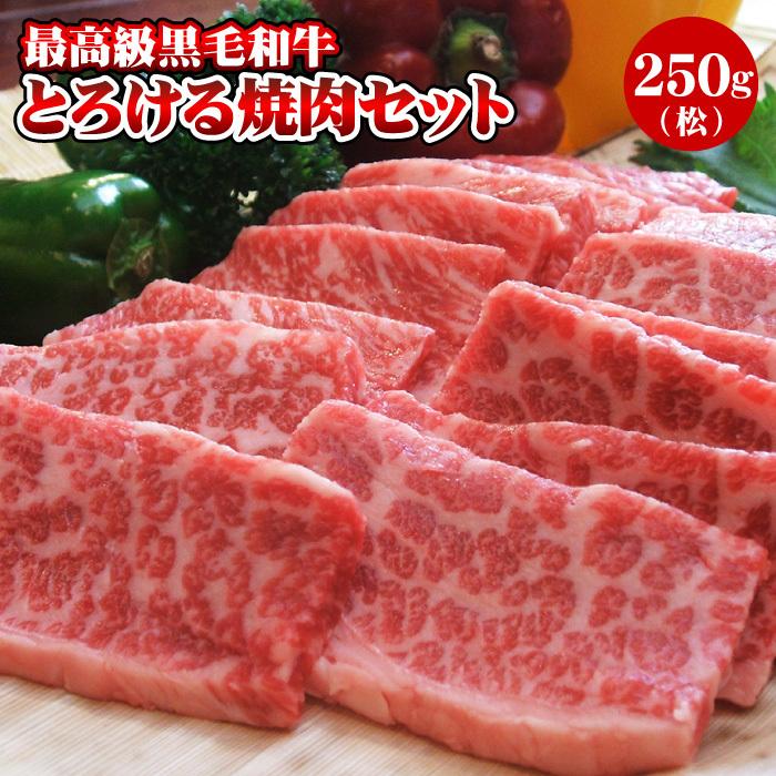 焼肉 黒毛和牛「極み」とろける焼肉セット 250g（２人前）（松） 焼き肉 お試しセット 送料無料