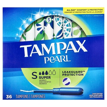 Tampax, Pearl，超大吸收量，無香型，36 支衛生棉條
