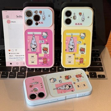 卡通蝴蝶結櫻桃貓咪適用蘋果17pro手機殼iPhone16/15大視窗14女13