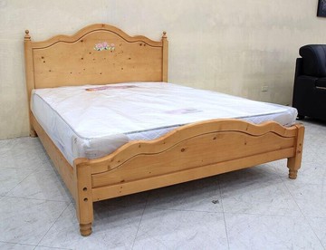 歐風別館蒂朵五尺玫瑰彩繪實木床架二基隆至台中免運費