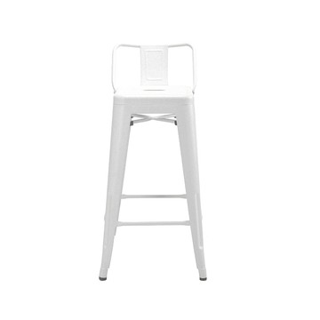 E-home Myth密斯工業風金屬低背吧檯椅-座高66cm-三色可選白色