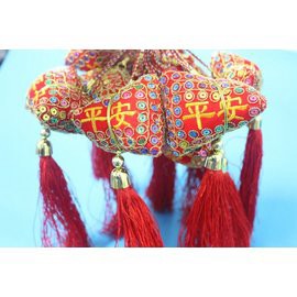 平安香包 手工粽子香包 端午節香包 金絲亮片五色線(成品.大紅色.項鍊式)/一包100個入(促50)【APP滿額下單10%點數(單一帳號最高1000點)】10/31止