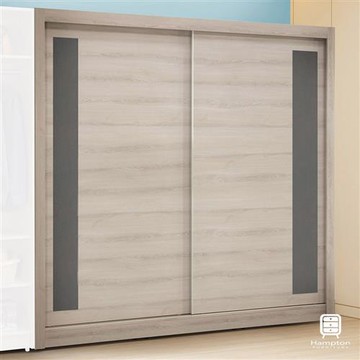 【Hampton 漢汀堡】埃理克白橡木7尺推門衣櫥