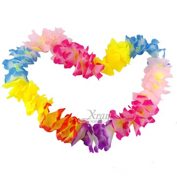 花圈 夏威夷花圈-彩，扶桑花 道具 派對 草裙舞 尾牙 表演 萬聖節 迎賓花圈 花環，X射線【W180001】