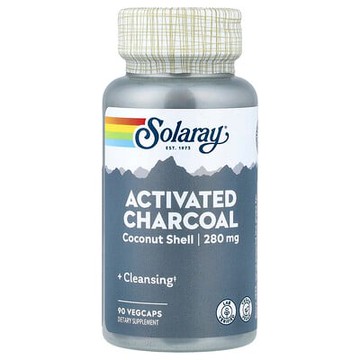 Solaray, 活性炭，280 毫克，90 粒素食膠囊