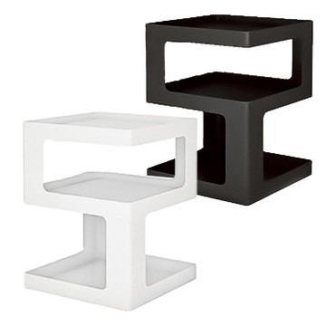 【居家cheaper】免組裝輕奢幾何邊几黑色 附調整腳