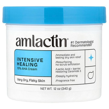 AmLactin, 優效修護，去角質和保濕霜，適用於鱗屑狀、灰暗、乾燥皮膚，12 盎司（340 克）