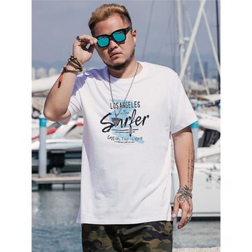 2025夏季胖子男短袖t恤衫加肥大碼寬松肥佬裝特大號半袖體恤汗衫