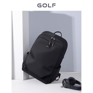 GOLF男士雙肩包大容量學生書包15.6寸電腦包潮流休閑背包商務黑色