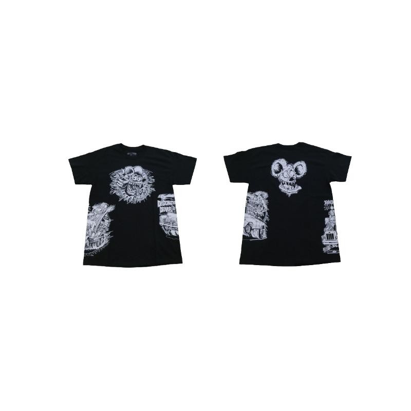 RAT FINK ラットフィンク 1C MULTI PRINT マルチプリント Tシャツ 黒