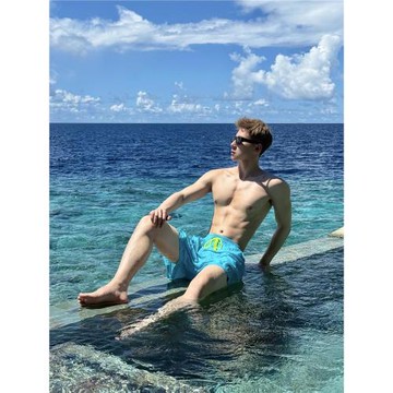 戶外海邊沙灘冰絲速干可下水短褲男寬松短褲男士沖浪褲溫泉游泳褲