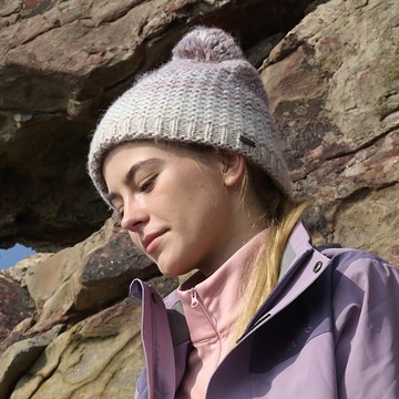 石墨烯羊毛保暖帽(A1AH2405N灰紫/針織帽/保暖帽/羊毛帽/秋冬穿搭)