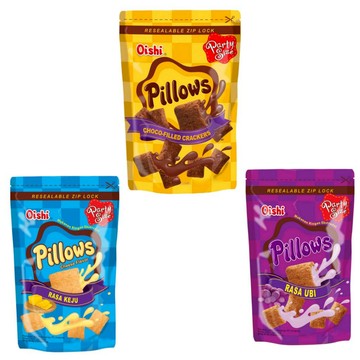 Oishi Pillows 巧克力風味 l 起司風味 l 紅薯風味 枕頭造型餅乾