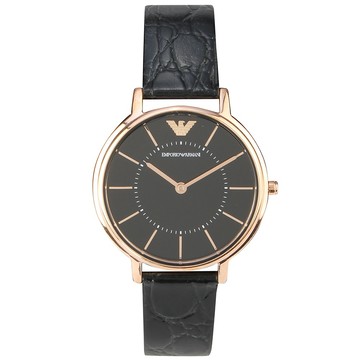 EMPORIO ARMANI簡約時尚皮革錶帶女腕錶(AR11064)270302｜GoBrand購名牌