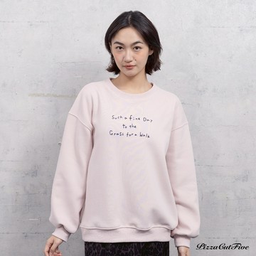 [兩件1580]英文印花刷絨衛衣/大學T PizzaCutFive PCF253408084