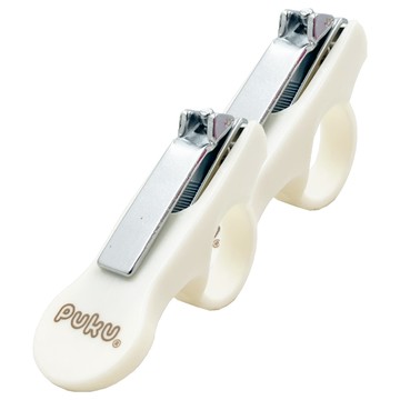 PUKU 藍色企鵝 嬰兒安全指甲剪 易握 易清潔  白色  2支