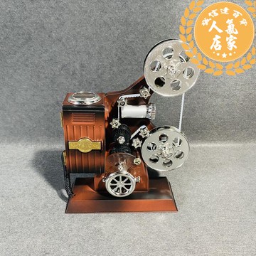 居家擺飾 生日快樂八音盒送禮復古懷舊老式發條轉投影機音樂盒居家裝飾擺件