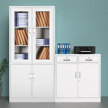 鐵皮文件櫃資料櫃辦公室檔案櫃書櫃玻璃財務憑證櫃帶鎖矮櫃儲存櫃YYY62公司貨