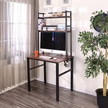 BuyJM低甲醛拼接木紋80公分附上層架工作桌/電腦桌