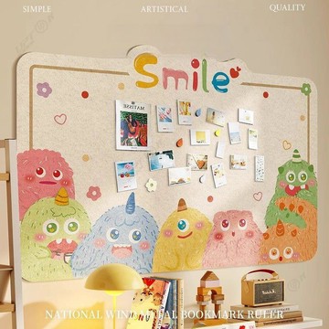 【小怪獸毛氈牆貼】免打孔照片展示牆 幼兒園教室裝飾 創意玄關背景牆 兒童房文化牆 DIY相片牆 可愛卡通牆貼