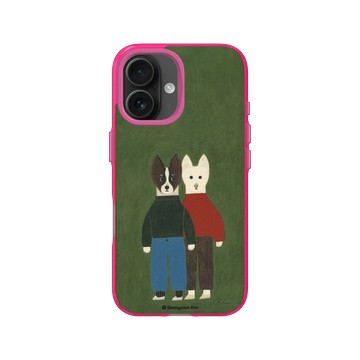 iPhone 16 Clear 粉漾桃 - Seungyoun Kim - 紅綠狗狗朋友 Chamo & Mile