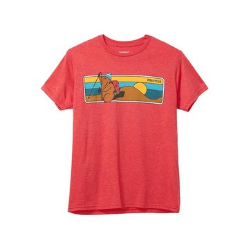 ├登山樂┤美國 Marmot Hiking Marty 男款快乾短袖上衣Red Heather # 33420-8554