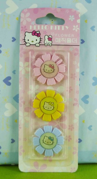 【震撼精品百貨】Hello Kitty 凱蒂貓~磁鐵-花朵-三入【共1款】