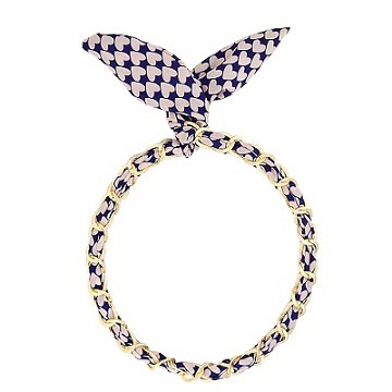 Charme 韓國新品 金屬鍊條兔耳朵髮帶 繽紛愛心甜心粉