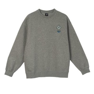 KANGOL 男女 精緻繡花大學T 中灰 6455100512