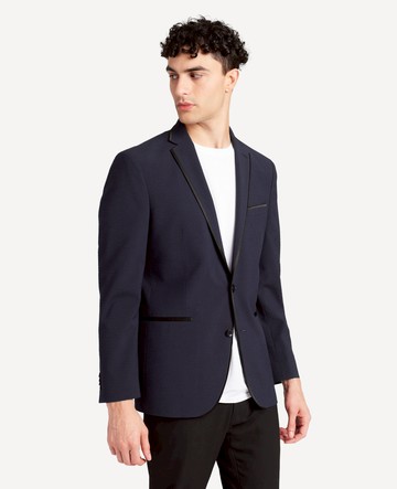 Kenneth Cole | Slim-Fit Satin-Trim Stretch Dinner Jacket in Black, Size: 40L