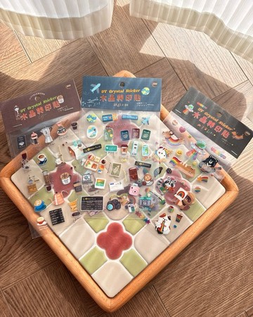 水晶轉印貼 | 療癒生活系列 旅遊咖啡小物宇宙彩虹 | Littdlework
