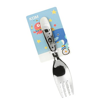 KOM316不鏽鋼兒童叉-鯨魚&小章魚-3入