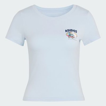 Adidas 愛迪達 Pop Art T2 Q2 KC8605 女 T恤 運動上衣 休閒短袖 水藍 亞版