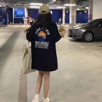 夏天純棉寬松上衣小眾短袖t恤