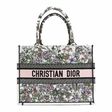 Dior 迪奧 白色帆布 刺繡 Book Tote M 手提包 【二手名牌BRAND OFF】