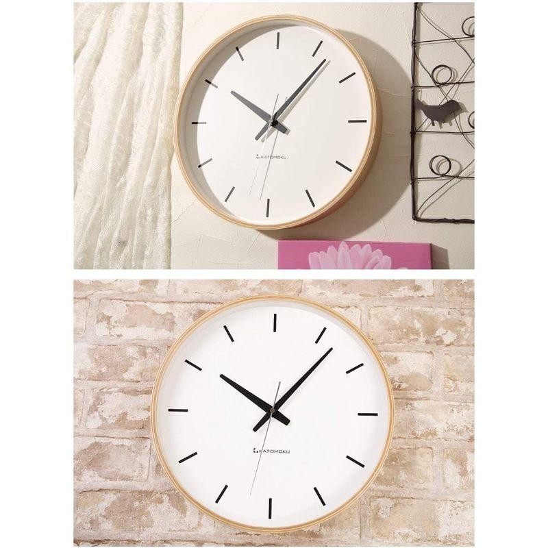 KATOMOKU plywood wall clock ナチュラル 電波時計 連続秒針 km-49NRC