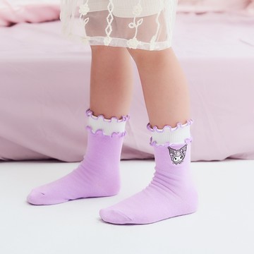 CACO-MIT 酷洛米撞色捲邊中長襪‧親子款-童【J3SA063】