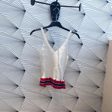 【血虧出清】時尚無袖針織背心拼接撞色百搭修身淑女春夏s30216e