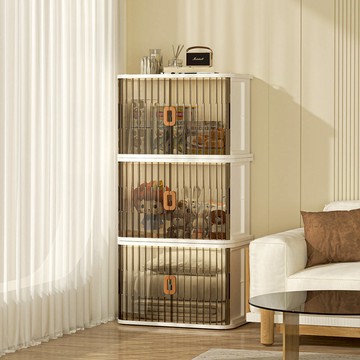 60cm面寬-速組摺疊式雙向開蓋透窗收納箱(附輪)-3入 單一規格