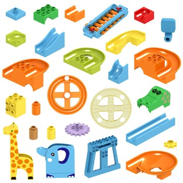 🎢【台灣現貨】滑道積木｜大顆粒積木🧩益智玩具｜大積木 DIY 教學 統感🎉