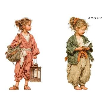 【2 月新品】08-116-0037 人物貼紙 復古作務衣