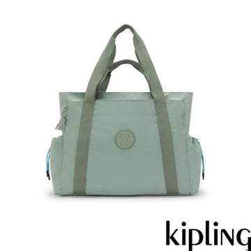 Kipling (網路獨家款)淺綠拼接拉桿旅行袋-MENDEZ