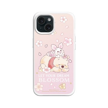 iPhone 15 SolidX 白 - 迪士尼-小熊維尼 Disney Winnie The Pooh - 睡夢與花