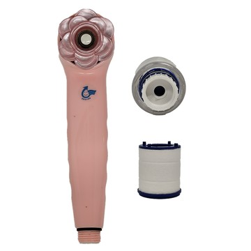 MOTELY 魔特萊 馬卡龍色系spa增壓 百變蓮蓬頭+除氯過濾器+濾芯3入  顏色隨機  1組